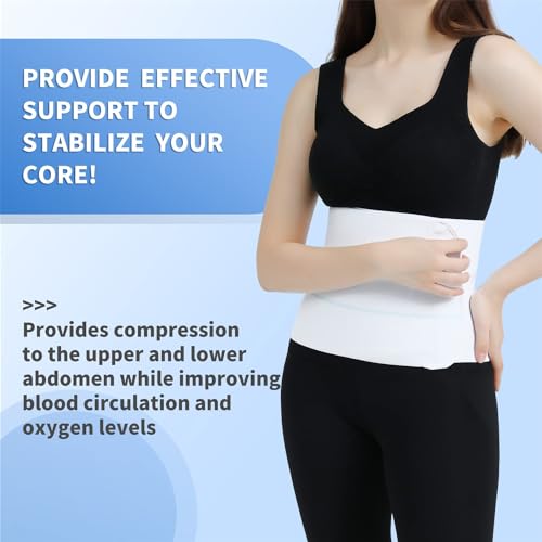 Abdominal Binder Post Surgery Tummy Tuck Belt For Women & Men, Postpartum Belly Band Compression Stomach Wrap, Skin Friendly, Breathable - (60" - 75") 3 Panel - 9"
