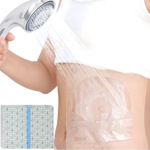10" x 12" Ostomy Shower Cover [Pack of 25], Ostomy Bag Shower Protector Stoma Shower Guard Colostomy Shower Shields Waterproof Bandage for Women Men Showering