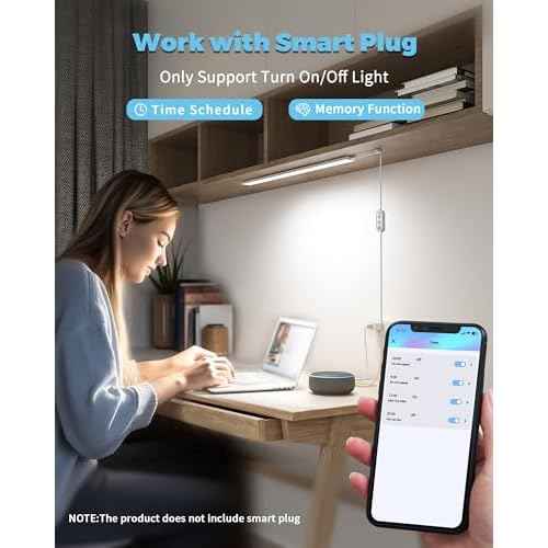 ASOKO Plug-in Under Desk Light, 24Inch LED Workbench Lights with Super Brighten 900Lumen and Smart Memory Function,3 Temps (3000K/4000K/6000K) for Kitchen Sink/Desk/Workbench
