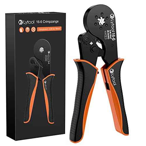 Hexagonal Ferrule Crimper Tool AWG28-5 (0.08-16mm©÷), Lytool Wire Ferrule Crimping Tool, Self-Adjustable Ratchet Wire Crimping Pliers for Wire Ferrules Terminals Connector Kit, Cables End-sleeves
