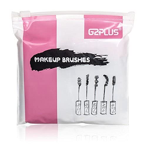 G2PLUS 100PCS Disposable Eyelash Brushes, Adjustable Mascara Wands Makeup Applicator, Lash Spoolies Brushes for Eyelash Extensions and Eyebrows (Baby Pink)