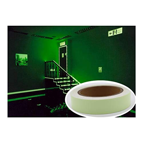 Glow in The Dark Tape, Neon Fluorescent Glow Tape, Halloween Glow Gaffer Duct Tape for photoluminescent Safety Egress Markers Stairs, Walls, Steps - 1 Inchx30 FT