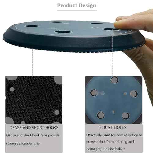 5-Inch 5 Hole Replacement Sander Pad for Porter Cable 333 333VS Random Orbit Sanders -2 Pack 5¡± Hook and Loop Sanding Pad for Woodworking and DIY Projects