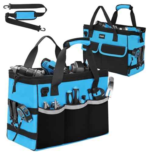 Tool Bag -15 inch Wide Mouth Men's Tool Bag - Used for tool storage, handling, and organization, for home DIY and equipment storage