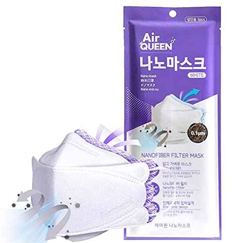 AIRQUEEN 3-Layer Nano-Filter Face Mask for Adults, 30 Pack White, Lightweight and Breathable Face Mask with Soft and Elastic Ear Loop, Reusable Face Mask