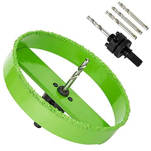 6-1/8" Inch Carbide Hole Saw for 6¡± Recessed Lights, Cutting Plaster Drywall Ceiling Sheetrock, 2X Faster