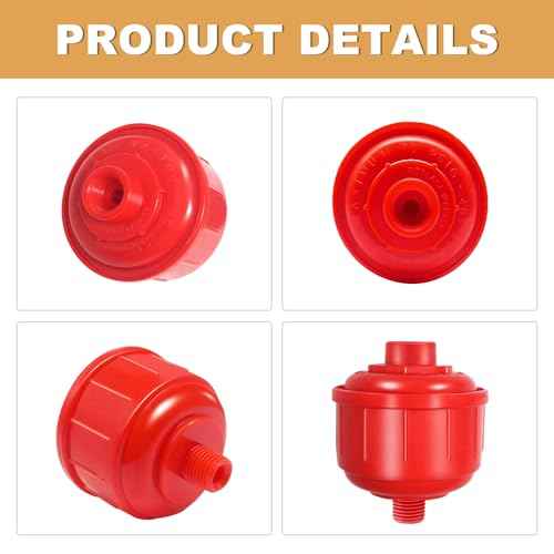 2PCS Mini Red Disposable Air Water Filters Paint Gun Filter Disposable for Standard 1/4 Inch Threads, Spray Guns and Air Tools