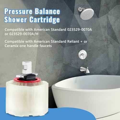 Dreyoo Pressure Balancing Unit Compatible with American Standard M952100-0070a and Pressure Balance Cartridge, Cartridge Replacement Kit for Bath Tub and Shower (Compatible with 023529-0070a)