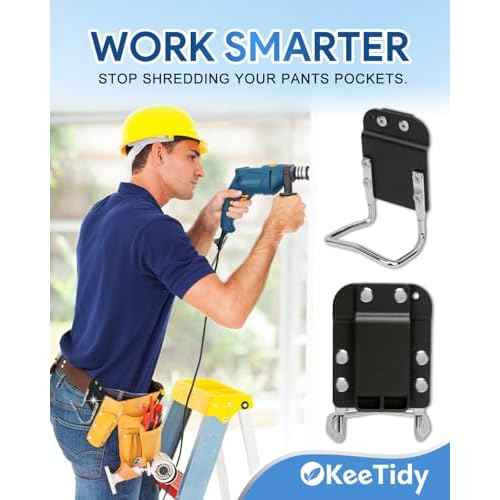 Hammer Holder and Tape Measure Clip for Belt, Magnetic Belt Tool Holder, Strong Magnet Tool Clip for Wrench, Pliers, Screw Driver, Screws, Sockets, Drill Bit, 3 Pack
