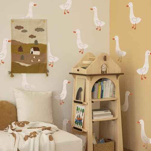 Cute Duck Wall Stickers Peel and Stick Removable Wall Decals for Kids Bedroom Nursery Living Room TV Wall Decor