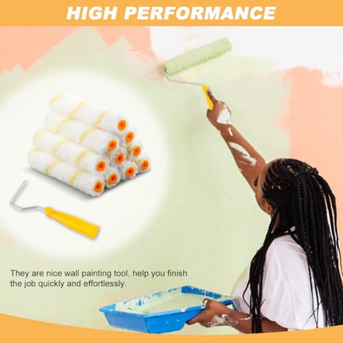 10pcs Paint Roller Covers, 6-inch Nap Shedless Microfiber Roller Cover, House Painting Supplies for Graining Knurling Furniture Cabinets Art Supplies DIY