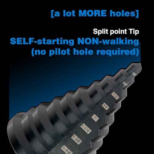 1/4 to 2 Inches M2 HSS Step Drill Bit, Large Unibit for Cutting Holes on Stainless Steel, Metal, Wood & Plastic (2")