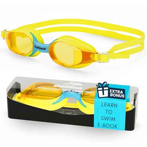 Delfina Toddler Swimming Goggles ? 2 to 7 Years Old Kids Swim Goggles - Comfortable No Leak Anti-Fog Kids Goggle for Swimming