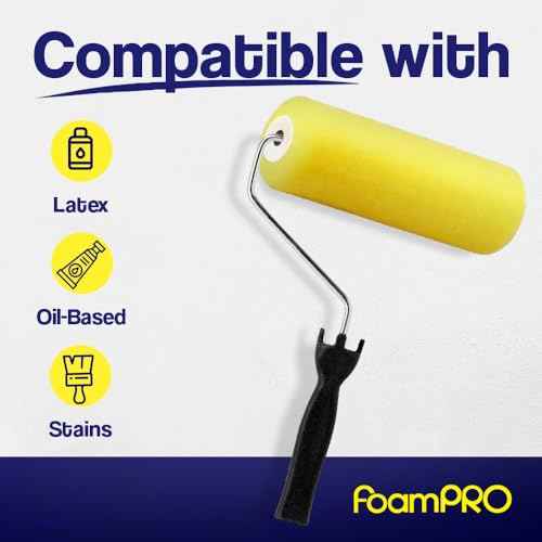 FoamPro 22 High Capacity Slit-Foam Paint Roller Cover for Semi-Rough & Uneven Surfaces - for Acoustical Ceilings, Textured Walls & Fences, Pavers - 9" x 1/2" Nap