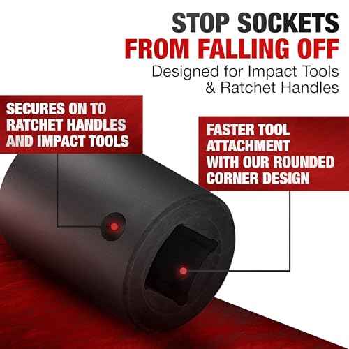TIGHTSPOT 3/8 Inch Drive - 18mm Shallow Impact Socket with Anti-Rounding 6 Point Design, Heat-Treated CRMO Steel, Metric