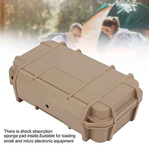 BRDI Waterproof Hard Tool Case, Sealed Pressure Resistant Safety Instrument Tool Box Double Layer Shockproof with Sponge for Outdoor Double Waterproof Box, mud Color
