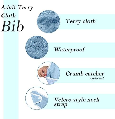 Avalon Towels Waterproof Adult Bibs for Women, Clothing Protector bibs for adults senior citizens washable