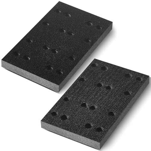 2 Pcs Soft Black Foam Sanding Pads Interface Sander Backing Pad Compatible with Festool RS400 LS130 Sander, 80 x 133 x 12 mm