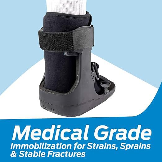 Centec Walker Boot (Non-Air) - Medical Grade Immobilization for Strains, Sprains & Stable Fractures | Breathable Material (Low Top, High Top) (HIGH TOP/XS)