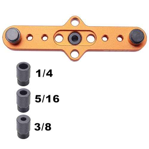 Kaas Self Centering Dowel Jig Kit - Premium Woodworking Tool with Line Scriber Center Finder - Drill Guide for Precise Straight Holes - Includes 1/4", 5/16", 3/8" Bit Guides for Hand Drills