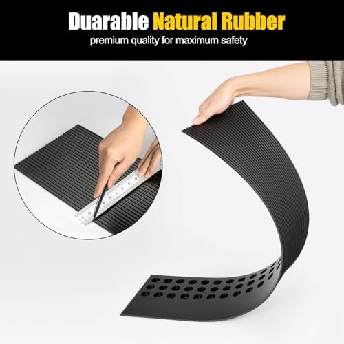 0.8 Rise Ordorless Threshold Ramp Doorway Curb Ramp｜ 3000LBS Capacity Mobility Door Ramps for Home Steps｜Anti-Slip Wheel Chair Ramp for Bike, Scooter, Bathroom，Sweeper（0.8'Rise）