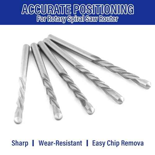 Tondiamo 100 Pcs Drywall Router Bits 1/8" Drywall Drill Bits Guide Point Cutting Diameter Router Rotary Tools