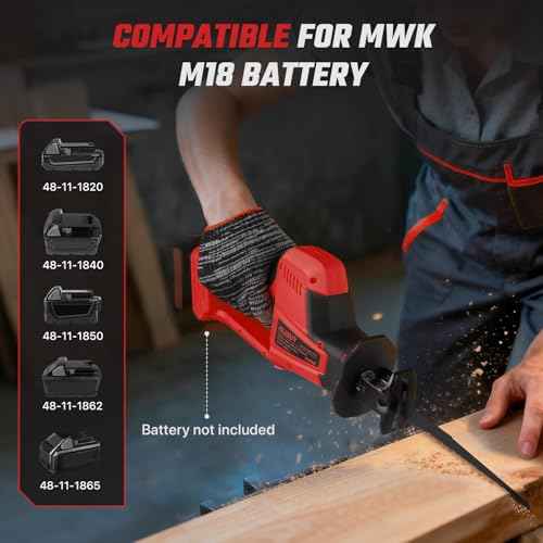 Reciprocating Saw for Milwaukee M18 Battery,Cordless Sawzall with 8 Blades,0-3000SPM Variable Speed, Cordless Reciprocating Saws for Wood/Metal/PVC Cutting(Battery Not Included)