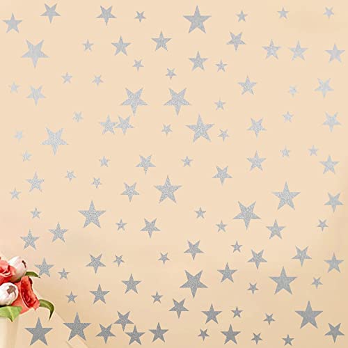 Star Wall Sticker Vinyl Decals for Nursery Bedroom Boys or Girls Room Playroom Classroom Living Room Silver 120pcs