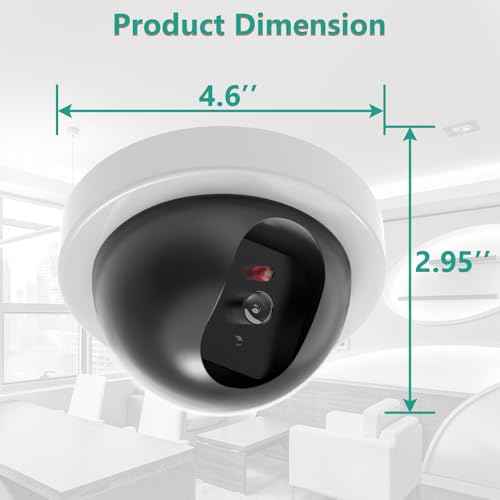 WALI Dummy Fake Security CCTV Dome Camera with Flashing Red LED Light with Security Alert Sticker Decals (SDW-6), 6 Packs, White