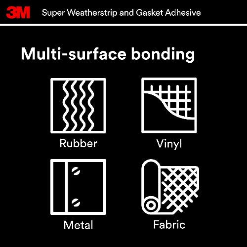 3M Super Weatherstrip and Gasket Adhesive, 08001, Yellow, 5 fl oz Tube, 1 Per Pack