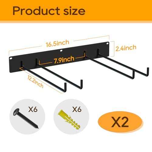 Folding Chair Storage Rack ? Heavy-Duty Wall Mount Hanger for Garage, Yard, Lawn Chairs ? Solid Metal, Holds 240 lbs ? Space-Saving Organizer for Camping & Beach Chairs (2)