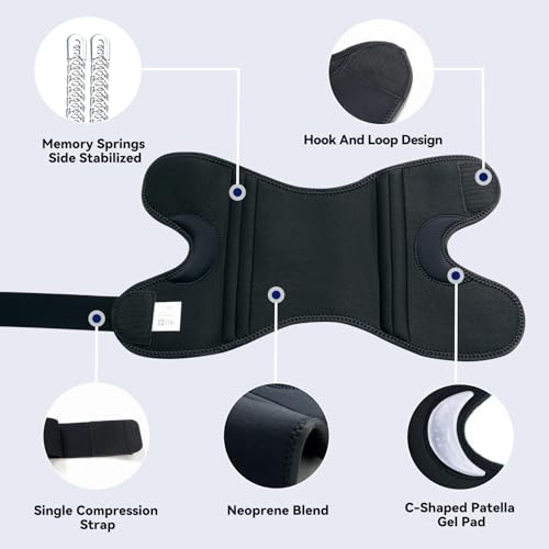 Meniscus Knee Brace for Women Men, Adjustable Knee Support with Side Stabilizers for Meniscus Tear, ACL, PCL, Knee Pain Relief