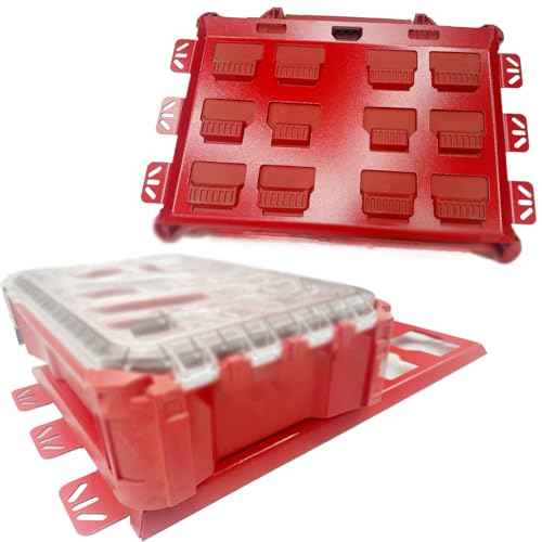 Mounting Plate Compatible with Milwaukee Packout, 100 Lbs, Metal with Powder Coat, for Tool Storage and Organization System (Full Plate-Red-1)
