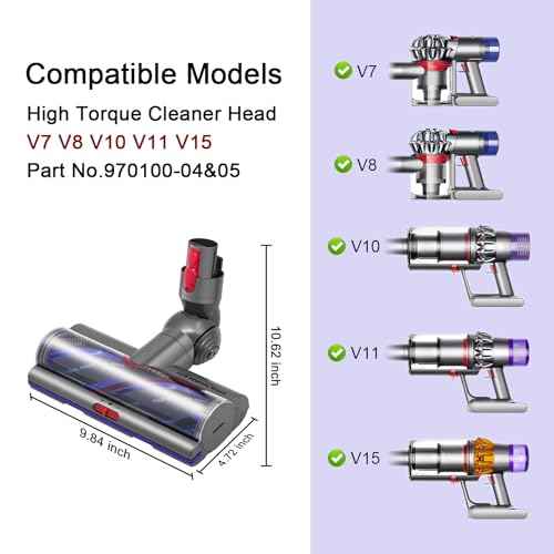Garbage fighter High Torque Brush Head Replacement for Dyson V11 V15 V10 V8 V7 SV12 SV14 SV15 Vacuum Cleaners, Anti-Tangle Brush, Three Adjustable Suction Modes, Suitable for Hardwood Floor Carpets