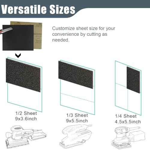 Premium Sandpaper Assortment 9" x 11" - 12 Pcs (with 2 Each of 80, 120, 180, 220, 320, 400 Grits) Silicon Carbide Wet Dry Sand paper Sheets - Sanding Automotive, Woodworking Furniture, Metal Finishing