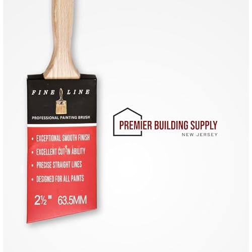 Professional 2 1/2 Inch Angle Sash Paint Brush - Fine Line Brush for Precise Edging and Cutting in - Ideal for Home Improvement, Interior & Exterior Painting, Woodwork, and Detail Work