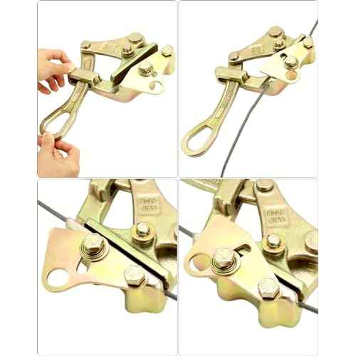 QWORK 6613lb Cable Grip Steel Wire Gripper, 2 Pack 3T Rope Jaw Puller, Clamp Puller