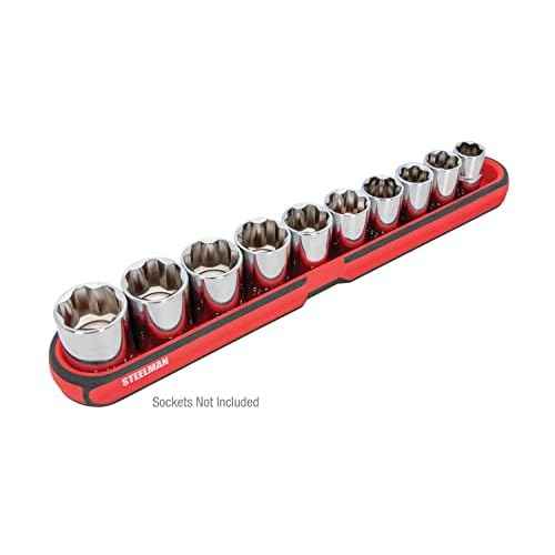 Steelman 75105 Medium 12-Inch Long Magnetic Steel Socket Storage and Parts Accessory Tray