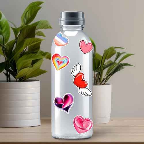 Love Heart Stickers 50 Pieces Vinyl Waterproof Decal for Laptop Water Bottle Phone Car Window Bike Motorcycle Stakeboard Scrapbook Hearts Sticker Gifts