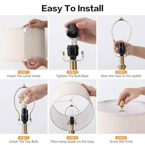 Lamp for Bedroom Set of 2 Lamps for Night Stand Modern Bedside Lamps Living Room End Table Lamps Gold
