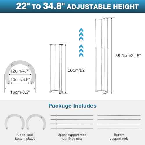 IRONWALLS Undermount Sink Brackets Adjustable, 22" to 34.8" Stainless Steel Under Mount Sink Support Brackets, Kitchen Bathroom Sink Support Legs, Under Sink Support Pole, Sink Repair System
