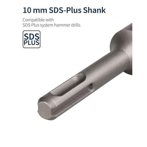 3/16 Inch x 12 Inch SDS Plus Rotary Hammer Drill Bit, Firecore Tungsten Carbide Long Drill Bits for Concrete Masonry Ceramic Tile Cement Walls Brick Rocks Stone, Brocas para Concreto
