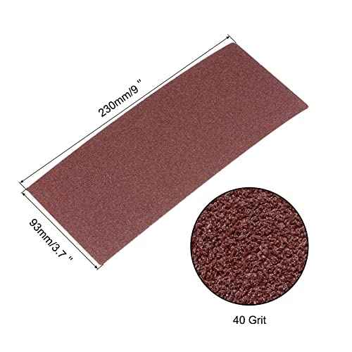 uxcell 10 Pcs 40 Grit Sandpapers 9" x 3.7" Aluminum Oxide Sanding Sheets Hand Sander Papers for Wood Furniture Finishing