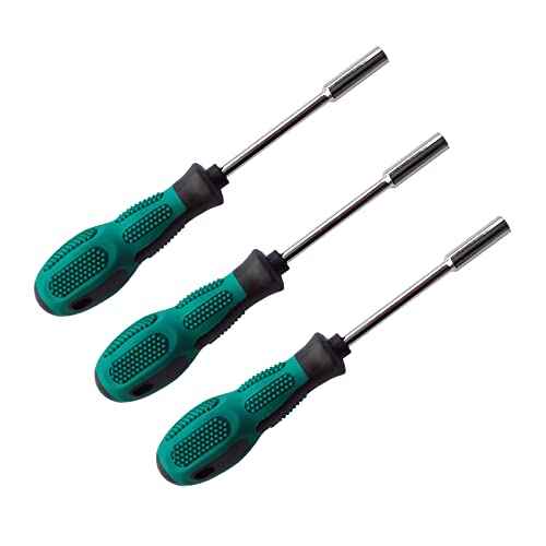 Bit Driver,3 Pieces 1/4-Inch Strong Magnetic Bit Holder Handle, 1/4" Hex Nut Driver