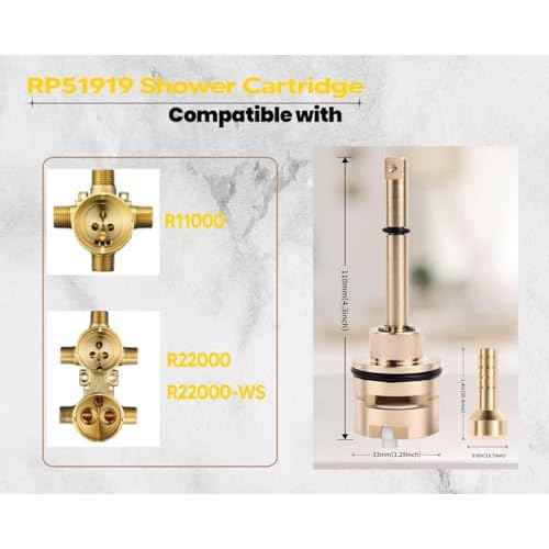 Original RP51919 Replacement Part for Delta Faucet, RP51919 6 Setting Diverter Cartridge for Valve Bodies R11000 and R22000, Also Replaces RP51918 3 Setting Diverter Cartridge.(1 Pack)