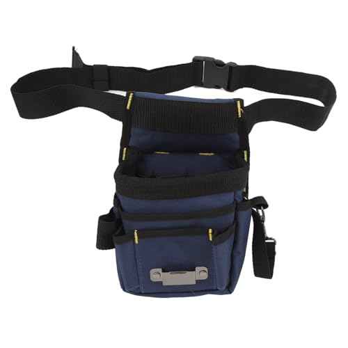 Tool Pouch with Belt Clip, Small Tool Belts for Men, Waist Tool Bag, Electricians Tool Pouch 8 Pockets for Electrician Carpenter Construction