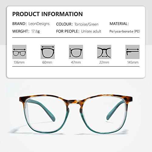 Safety Glasses Anti-Fog Goggles Z87.1 Blue Light Blocking Anti-Dust UV Protection Glasses For Men Women (Tortoise/Green+Black)