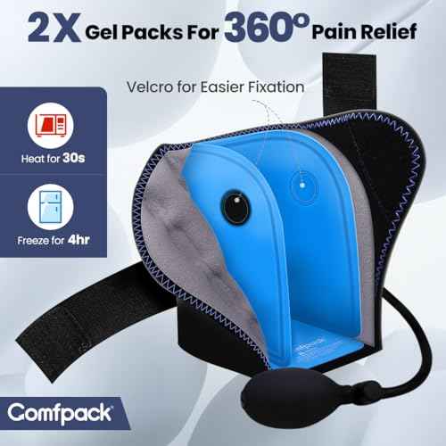 Compression Ankle Ice Pack Wrap for Sprain & Fracture, Ankle Support Brace with 2 Cold Packs, Reusable Gel Cold Hot Therapy for Injuries, Plantar Fasciitis, Achilles Tendonitis, Surgery