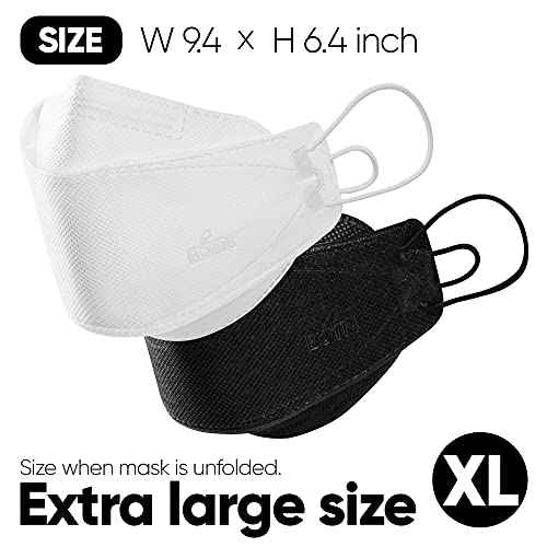 BOTN 10Pcs X-Large KF94 Protective and Safety Face Mask for Adult, 4-Layer Filter and 3D Design, Adjustable Strap and Premium Quality Made in Korea (White)¡¦