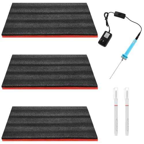 Homaisson Tool Box Foam Sets - Including 3 Tool Box Liners 1 Cutter and 2 Marker Pens Adjustable Tool Foam Organizers Non-Slip EPE Toolbox Liner Mats for Storage,18.1¡¿11.8¡¿1"